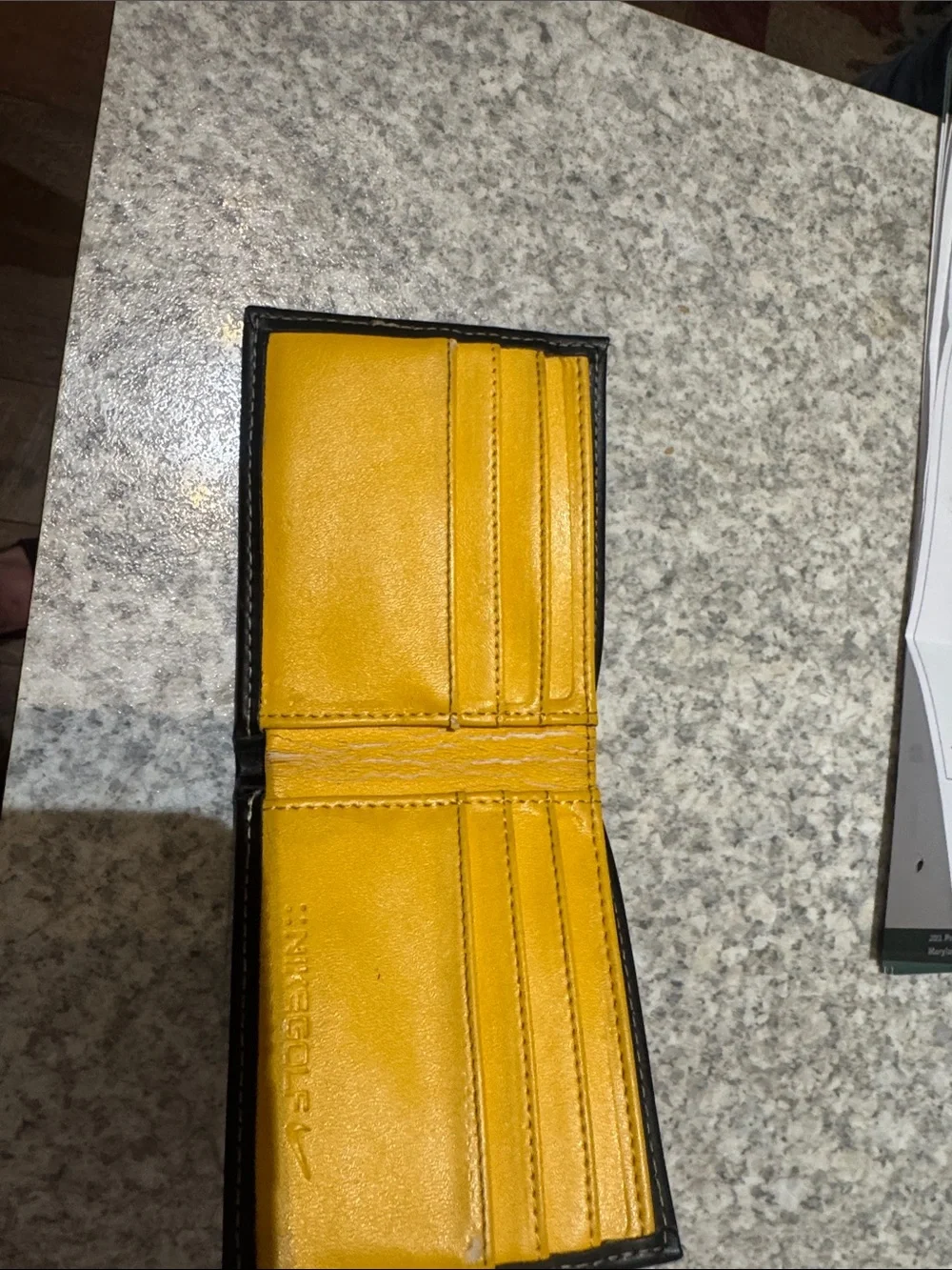 Nike Black Leather Money Clip Wallet with Silver Swoosh